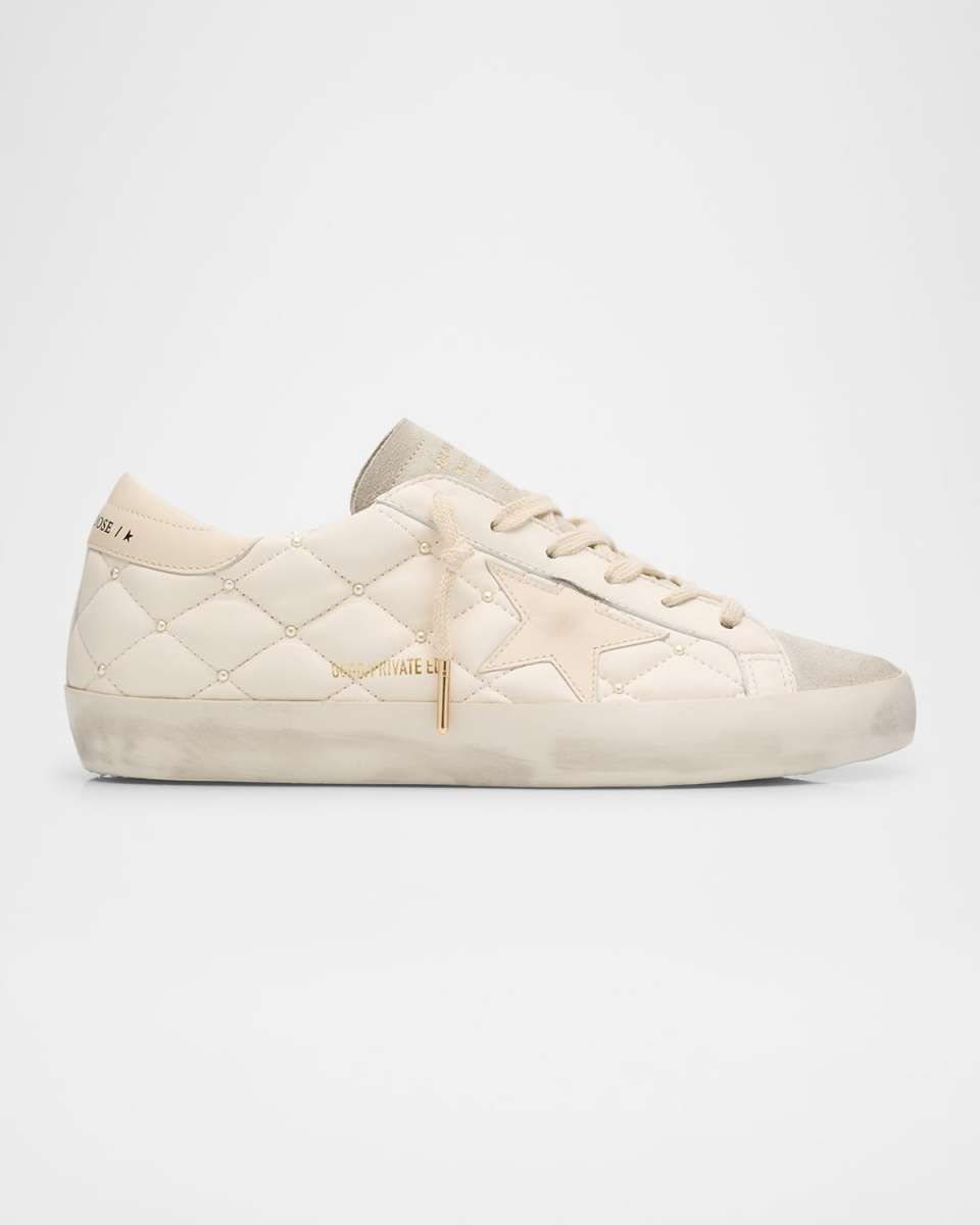 Superstar Pearly Quilted Leather Low-Top Sneakers